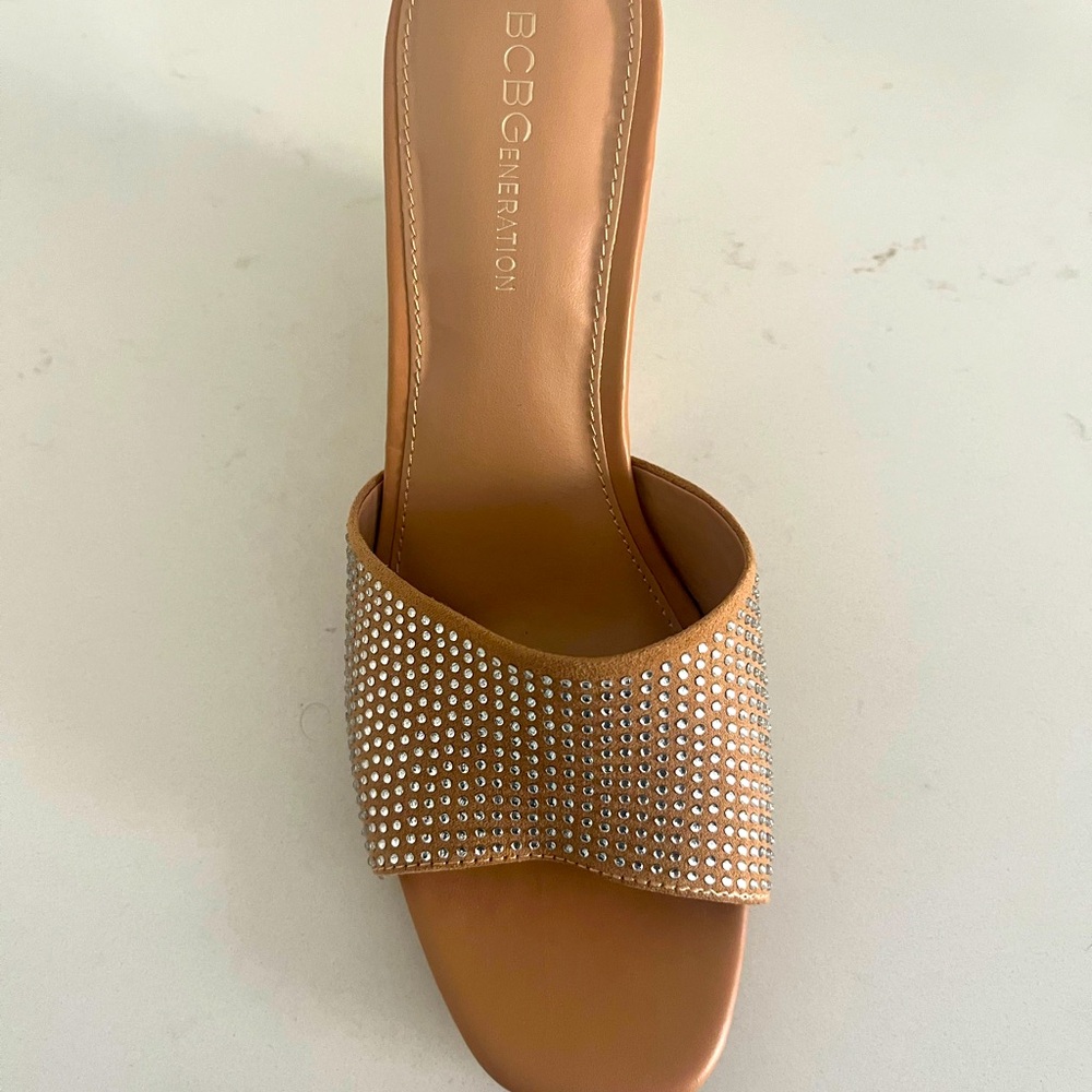 BCBGeneration Brown Sandals with Sparkling Accents